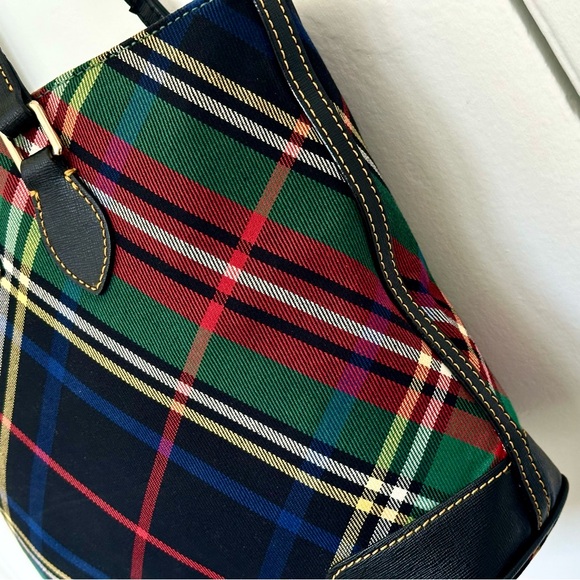 Dooney & Bourke Tartan Plaid Tote in Red, Green, Blue - Picture 6 of 16